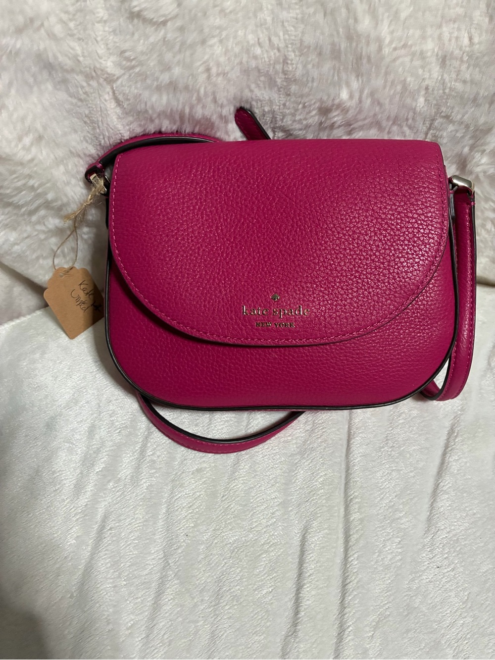 kate spade Fuchsia Pebbled Leather Crossbody Bag